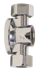 Applique MAL double avec écrou pour collet battu chromée ø14-15/21