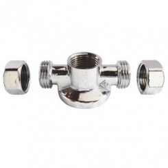 Applique MAL double avec écrou pour collet battu chromée ø14-15/21