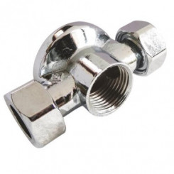 Applique MAL double avec écrou pour collet battu chromée ø14-15/21