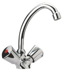 Mélangeur de lavabo bec haut Primo chromé - céramique