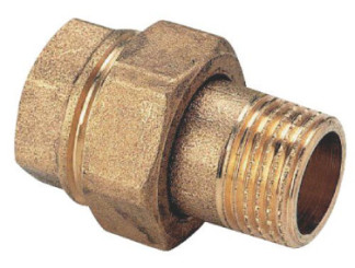 Raccord union droit 33/42 laiton brut à visser - 341