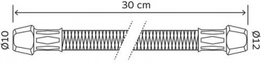 Flexible sanitaire 2 raccords bicône pour tube cuivre ø12-10 - Longueur 300 mm - DN8