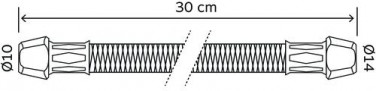 Flexible sanitaire 2 raccords bicône pour tube cuivre ø14-10 - Longueur 300 mm - DN8