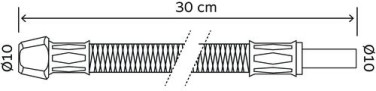 Flexible sanitaire 1 raccord bicône pour cuivre et 1 tube lisse à souder ø10 - Longueur 300mm DN8
