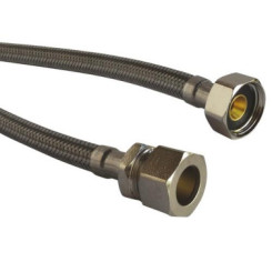 Flexible sanitaire 1 écrou tournant femelle 12/17 - 1 raccord bicône 10 pour cuivre - Longueur 300mm DN8