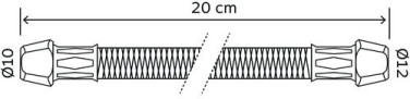Flexible sanitaire 2 raccords bicône pour tube cuivre ø12-10 - Longueur 200 mm - DN8