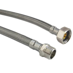 Flexible sanitaire 1 écrou tournant femelle 15/21 - 1 raccord mâle 12/17 - Longueur 500 mm - DN8