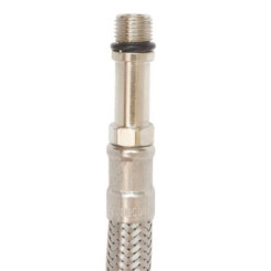 Flexible sanitaire 1 écrou tournant femelle 12/17 - 1 raccord mâle 10/100 prolongé - Longueur 300mm - DN8