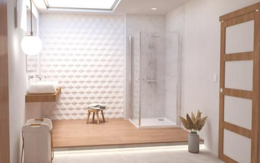 Paroi de douche accès d'angle pivotant verre transparent SELYNA 90cm
