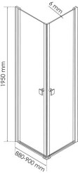 Paroi de douche accès d'angle pivotant verre transparent SELYNA 90cm