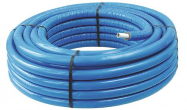 Tube multicouche ø26 isolé bleu en couronne 25m