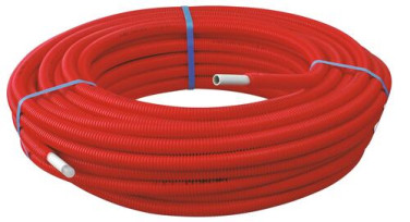Tube multicouche gainé rouge ø25 en couronne 50m