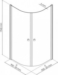 Paroi de douche quart de cercle verre transparent SELYNA 90cm