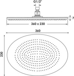 Pomme de tête ovale extra-plate 360x230mm