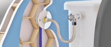 FIXOPLAC PER ø12 - M12/17 WC plaque ALVÉOLAIRE raccords coudés à glissement 