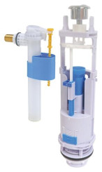 Mécanisme complet à double poussoir auto-ajustable avec robinet latéral