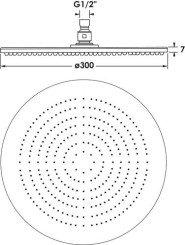 Pomme de tête ronde extra-plate ø300mm