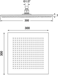 Pomme de tête carrée extra-plate 300x300mm