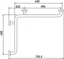 Barre d'appui d'angle blanche ø32