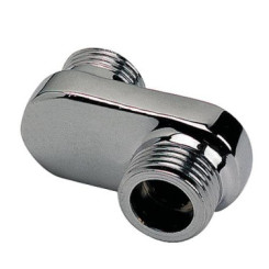 RACCORD LAITON CHROME CONTRE COUDE EXTRA PLAT EXCENTRE 25 - DOUBLE MALE 20/27- ECROU 15/21