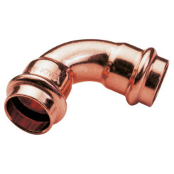 COUDE CUIVRE 90° DOUBLE FEMELLE A SERTIR EAU Ø12