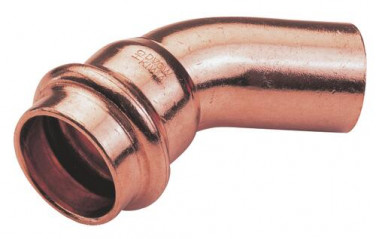 Coude 45° mâle femelle cuivre à sertir EAU ø12
