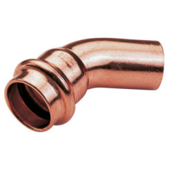 COUDE CUIVRE 45° MALE FEMELLE A SERTIR EAU Ø22