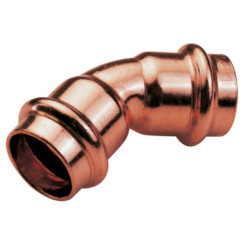 COUDE CUIVRE 45° DOUBLE FEMELLE A SERTIR EAU Ø18