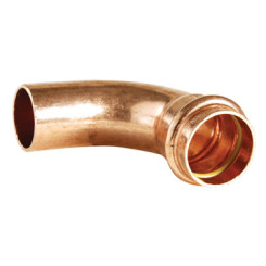 COURBE 90° CUIVRE A SERTIR GAZ MALE FEMELLE Ø22