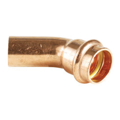 COURBE 45° CUIVRE A SERTIR GAZ MALE FEMELLE Ø18