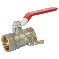 VANNE A SPHERE DOUBLE FEMELLE A PURGE 15/21 V370 - MANETTE PLATE