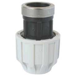 RACCORD PLASTIQUE FEMELLE A SERRAGE EXTERIEUR POUR TUBE PE SEMI-RIGIDE Ø40-33/42