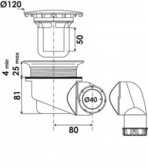 Bonde de douche horizontale multidirectionnelle Goulue ø90 - VALENTIN