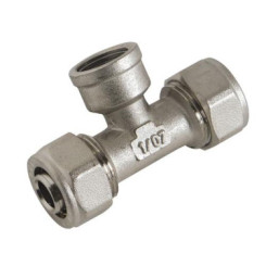 TE FEMELLE AU CENTRE LAITON A COMPRESSION POUR MULTICOUCHE