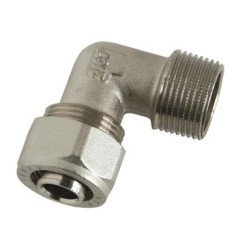 COUDE MALE LAITON A COMPRESSION POUR MULTICOUCHE