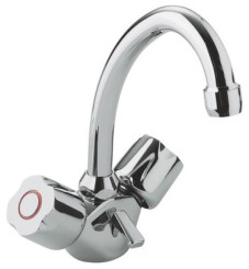 MELANGEUR DE LAVABO BEC HAUT SENSO CERAM CHROME AVEC VIDAGE