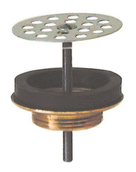 BONDE DE LAVABO LAITON A GRILLE PLATE INOX Ø 63MM