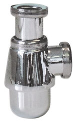 Siphon de lavabo à tube plongeur réglable laiton blanchi ø32