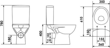 Pack WC au sol luxe double commande