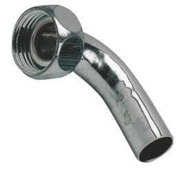 RACCORD 2 PIECES COUDE LAITON CHROME D14