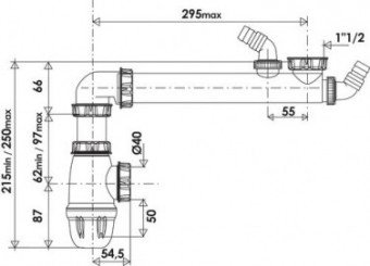 Tubulure avec siphon gain despace pour 1 cuve - VALENTIN