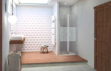 Paroi de douche portes saloon verre givré SELYNA 90cm