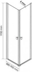 Paroi de douche accès d'angle pivotant verre givré SELYNA 90cm