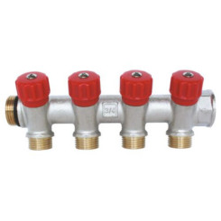 Collecteur avec vannes 4 départs EASY LOCK départ M15/21 arrivé 20/27