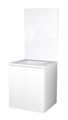MEUBLE A SUSPENDRE 2 PORTES 80cm BLANC KARINA MIROIR AFFLEURANT - BATHROOM THERAPY