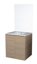 MEUBLE A SUSPENDRE 2 PORTES 80cm BOIS KARINA MIROIR AFFLEURANT - BATHROOM THERAPY