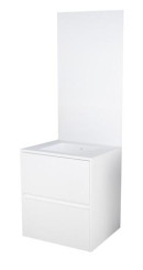 MEUBLE A SUSPENDRE 2 TIROIRS 80cm BLANC KARINA MIROIR AFFLEURANT - BATHROOM THERAPY