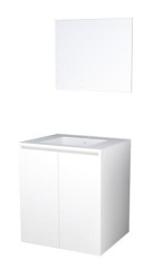 MEUBLE A SUSPENDRE 2 PORTES 80cm BLANC KARINA MIROIR SUSPENDU - BATHROOM THERAPY