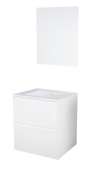 MEUBLE A SUSPENDRE 2 TIROIRS 80cm BLANC KARINA MIROIR SUSPENDU - BATHROOM THERAPY
