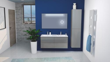 Meuble PANADURA à suspendre 120 cm gris brillant
